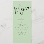 Peach Light Green Peony & Roos Floral Wedding Menu (Voorkant)