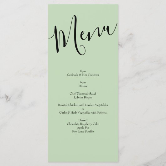 Peach Light Green Peony & Roos Floral Wedding Menu (Voorkant)