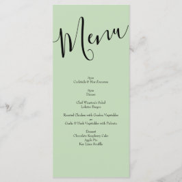Peach Light Green Peony & Roos Floral Wedding Menu