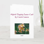 Peach Lily Easter Kaart (Achterkant)