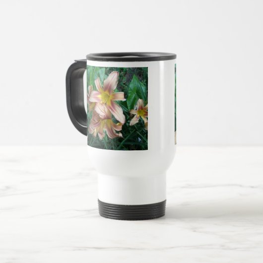 Peach Lily Travel Mug Reisbeker (Voorkant links)