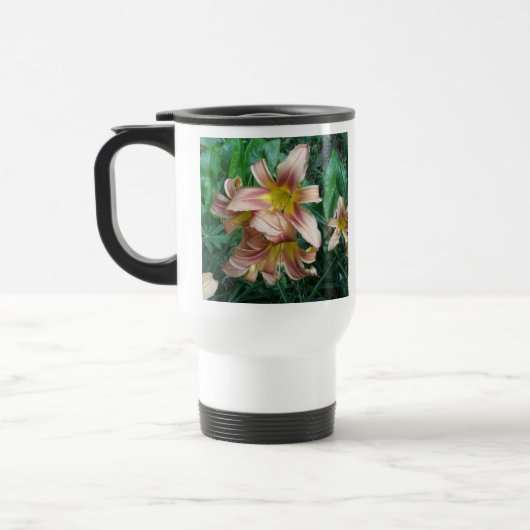 Peach Lily Travel Mug Reisbeker (Links)