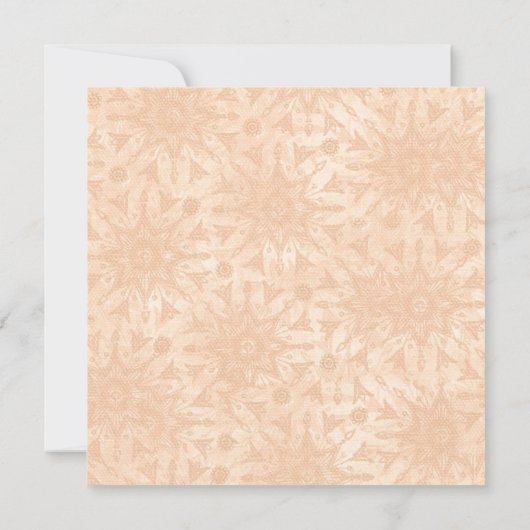 Peach Linen Gerber Daisy Custom Wedding Invitation Kaart (Achterkant)