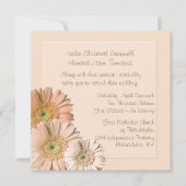 Peach Linen Gerber Daisy Custom Wedding Invitation Kaart (Voorkant)