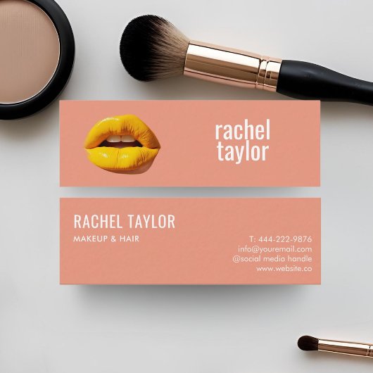 Peach Lips Modern Professional Mini Visitekaartje