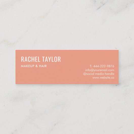 Peach Lips Modern Professional Mini Visitekaartje (Achterkant)