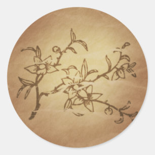Peach Long Life Fame Chinese Magic Charms Ronde Sticker