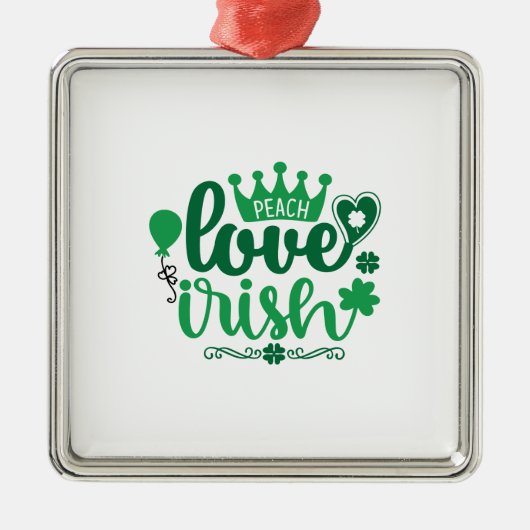 Peach Love Irish Metalen Ornament (Voorkant)