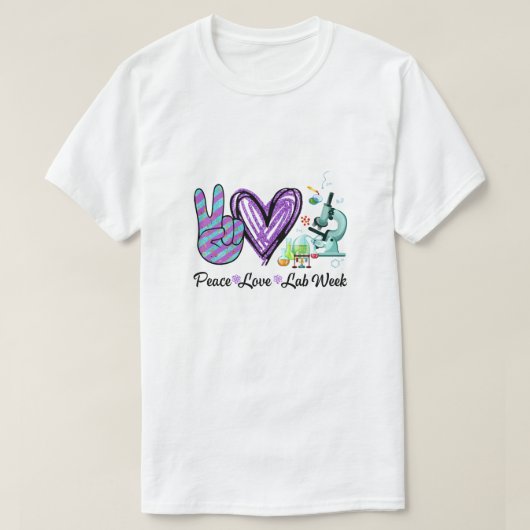 Peach Love Lab Week Laboratory Tech Technologist T-shirt (Design voorkant)