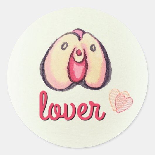 Peach Lover Ronde Sticker (Voorkant)