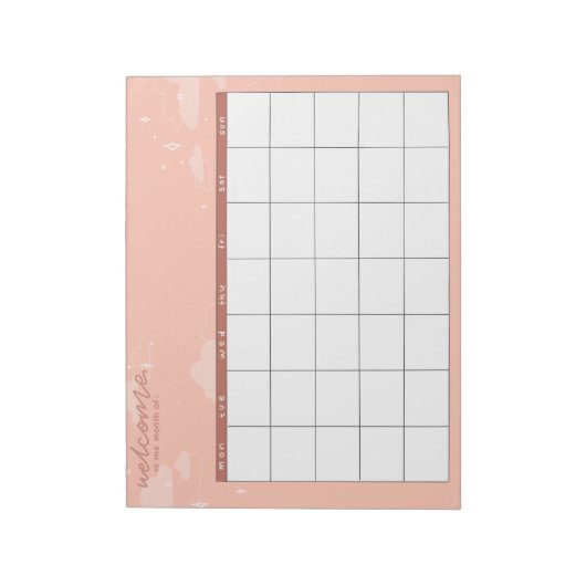 Peach Maandelijkse Tracker Notitieblok (Linkerzijde)