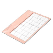 Peach Maandelijkse Tracker Notitieblok (Schuin)