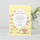 Peach Macarons & Crystal Punch Set Vrijgezellenfee Kaart (Staand voorkant)