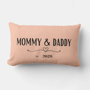 Peach mama en papa est. jaarkussen kussen