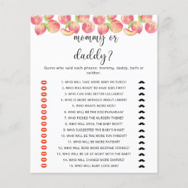 PEACH mama of papa baby shower spel