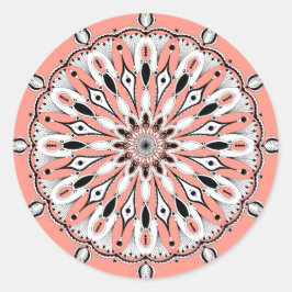 Peach Mandala (Design 2) Stickers
