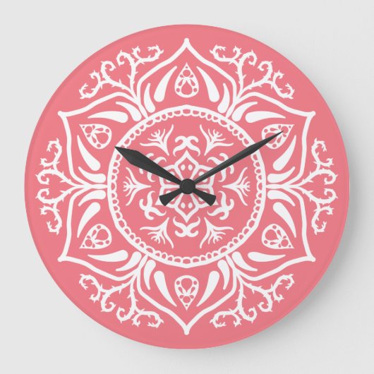 Peach Mandala Grote Klok (Voorkant)