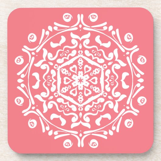 Peach Mandala Onderzetter (Voorkant)