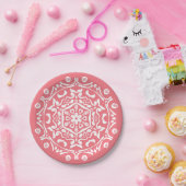 Peach Mandala Papieren Bordje (Feest)