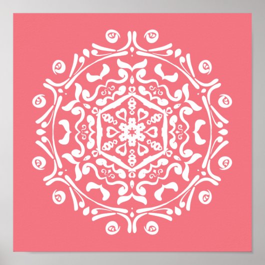 Peach Mandala Poster (Voorkant)