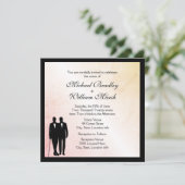Peach Marble Gay Wedding Invite Kaart (Staand voorkant)