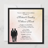 Peach Marble Gay Wedding Invite Kaart (Voorkant)