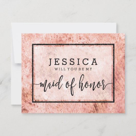 Peach Marble Wil jij mijn Maid of Honor zijn? Kaart (Voorkant)