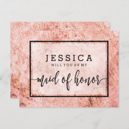 Peach Marble Wil jij mijn Maid of Honor zijn? Kaart (Voorkant / Achterkant)