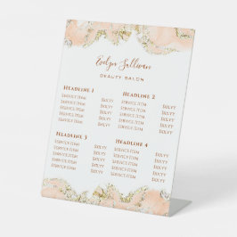 Peach Marbling Design prijslijst Reclamebord Met Voetstuk