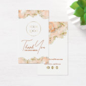 Peach marbling ontwerp bijsluiter visitekaartje (Bureau)