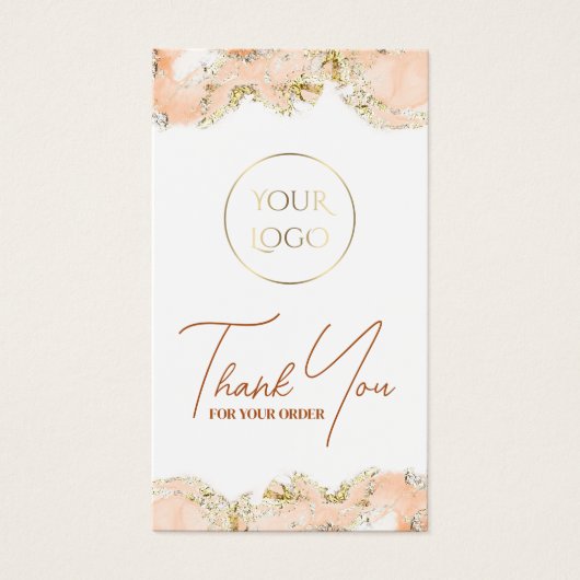 Peach marbling ontwerp bijsluiter visitekaartje (Voorkant)