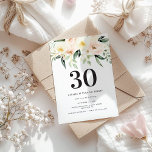 Peach marine waterverf floral 30th verjaardagsfees<br><div class="desc">Elke waterverf nodigt de 30e verjaardag van de bloem uit. Prachtig elegant modern partijthema.</div>