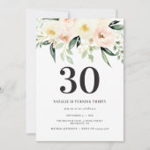 Peach marine waterverf floral 30th verjaardagsfees (Voorkant)