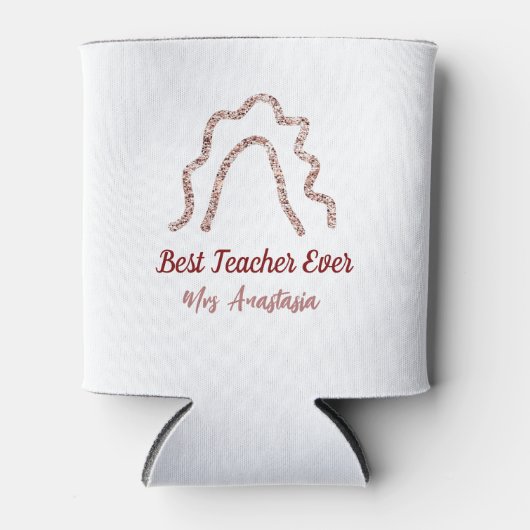Peach marron glitter rainbow teacher appreciation  blikjeskoeler (Voorkant)