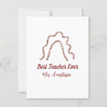 Peach marron glitter rainbow teacher appreciation 
