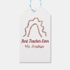 Peach marron glitter rainbow teacher appreciation  cadeaulabel