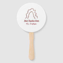 Peach marron glitter rainbow teacher appreciation  handwaaier