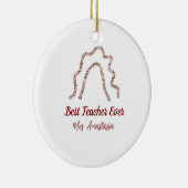 Peach marron glitter rainbow teacher appreciation  keramisch ornament (Rechts)
