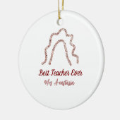 Peach marron glitter rainbow teacher appreciation  keramisch ornament (Links)