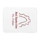 Peach marron glitter rainbow teacher appreciation  magneet (Horizontaal)