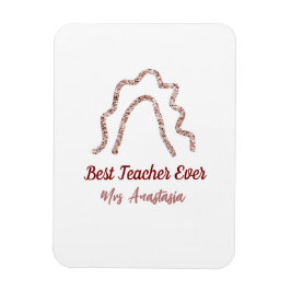 Peach marron glitter rainbow teacher appreciation  magneet