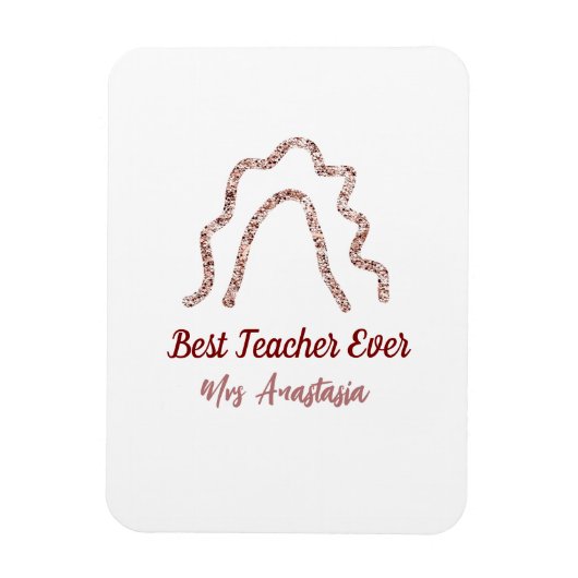 Peach marron glitter rainbow teacher appreciation  magneet (Verticaal)