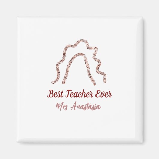 Peach marron glitter rainbow teacher appreciation  magneet (Voorkant)