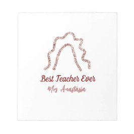 Peach marron glitter rainbow teacher appreciation  notitieblok