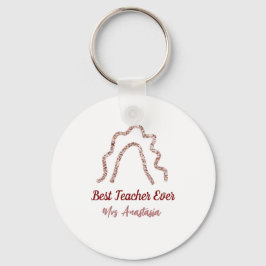 Peach marron glitter rainbow teacher appreciation  sleutelhanger