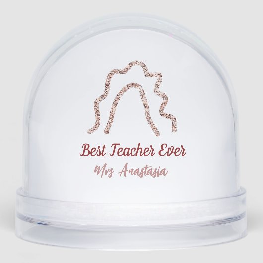 Peach marron glitter rainbow teacher appreciation  sneeuwbol (Voorkant)