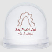 Peach marron glitter rainbow teacher appreciation  sneeuwbol (Achterkant)