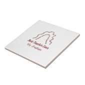 Peach marron glitter rainbow teacher appreciation tegeltje (Zijkant)