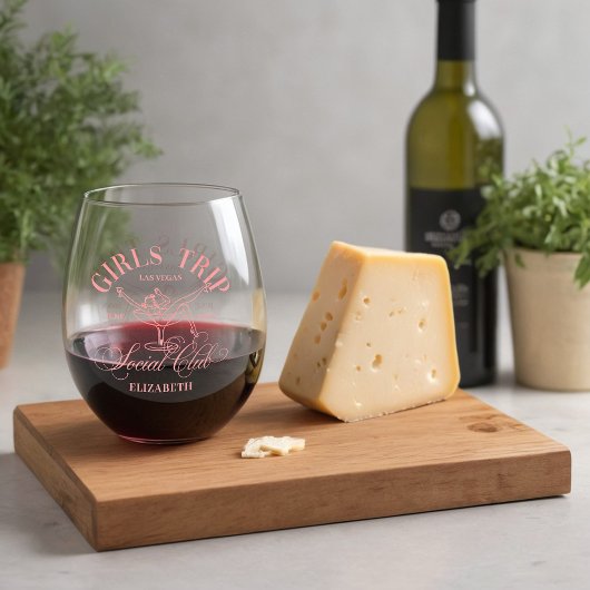 Peach Martini sociale club meisjes reis Wijnglas Zonder Voet