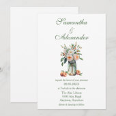 Peach Mason Jar Bruiloft Kaart (Voorkant / Achterkant)